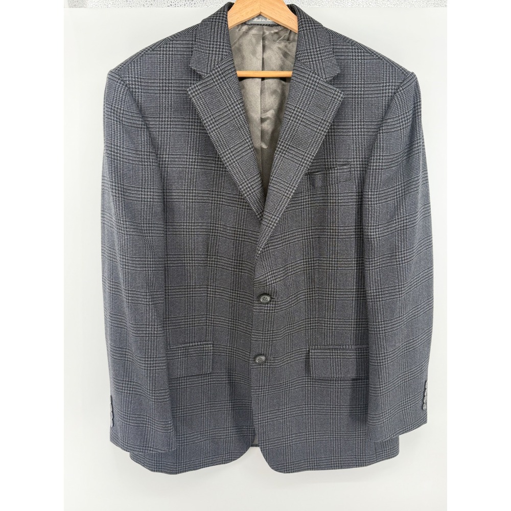 Oscar de la Renta Men's 42R Glen Plaid Houndstooth Lambs Wool Blazer Jacket 0853
